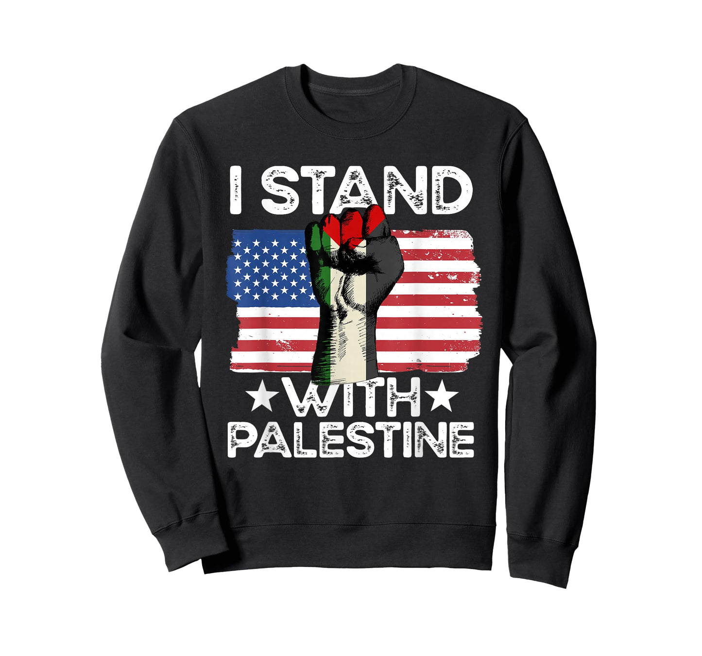 Free Palestine - American Flag and Palestine Flag T-Shirt