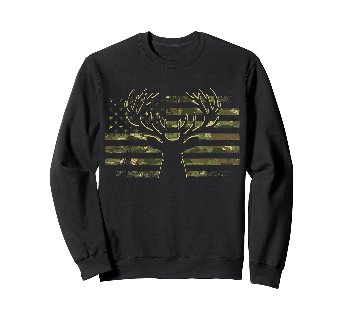 USA Flag Camouflage Deer Hunting Elk Buck Hunters Camo Flag T-Shirt