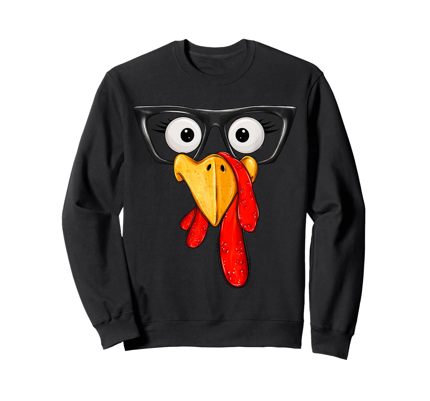 Cute Turkey Face Glasses Boys Kids Mens Thanksgiving Family T-Shirt
