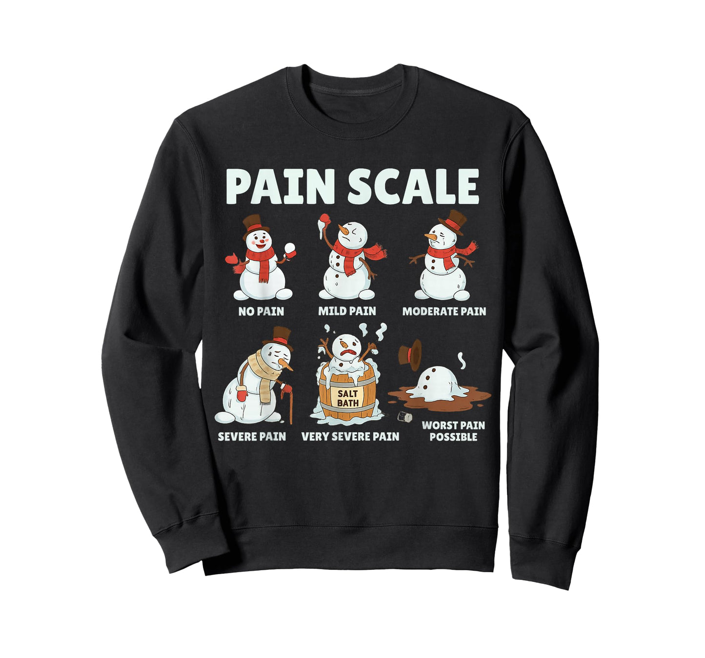 Pain Scale Snowman Xmas Funny Nurse Christmas ICU Nurse T-Shirt