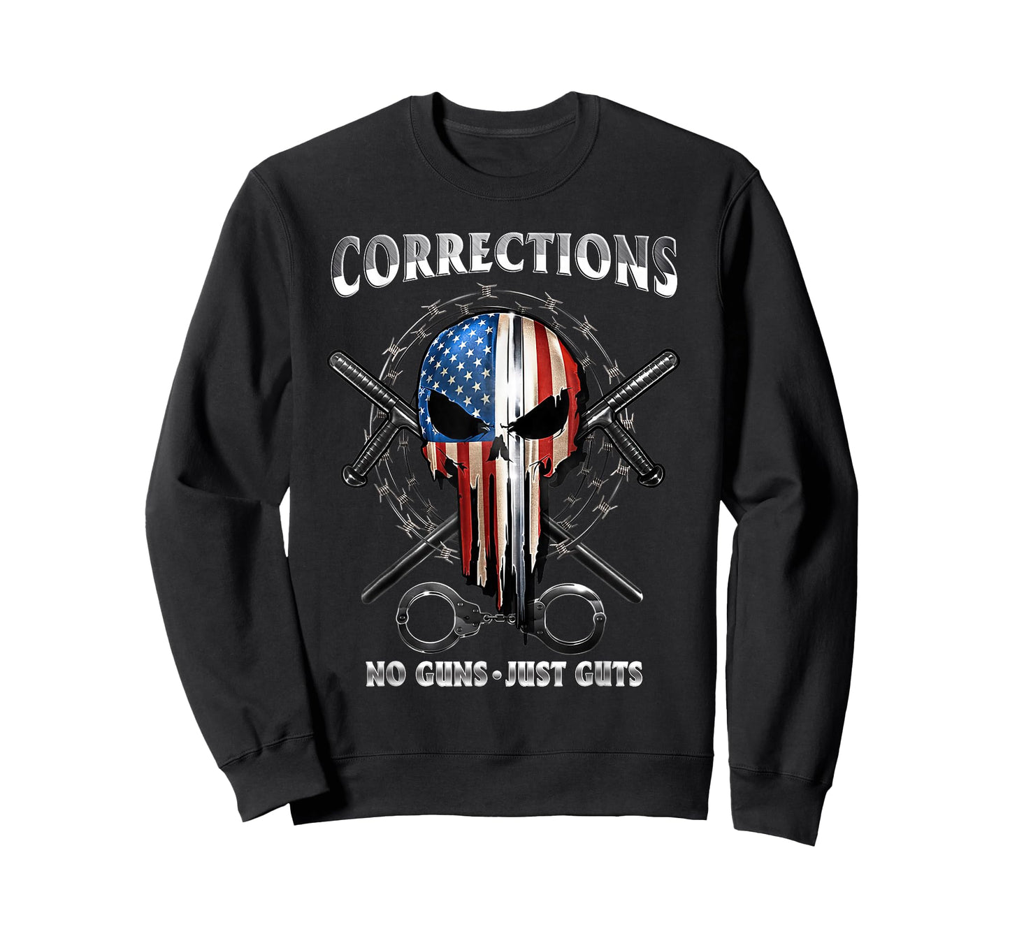 Corrections Just Guts Skull Of Freedom Correctional Officer T-Shirt