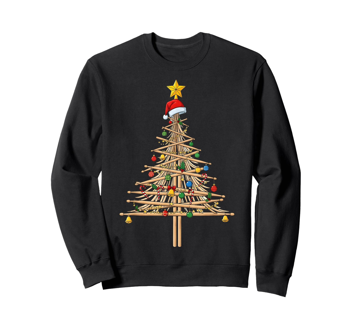 Drum Christmas Tree Drumming Funny Xmas Drumset Drummer T-Shirt