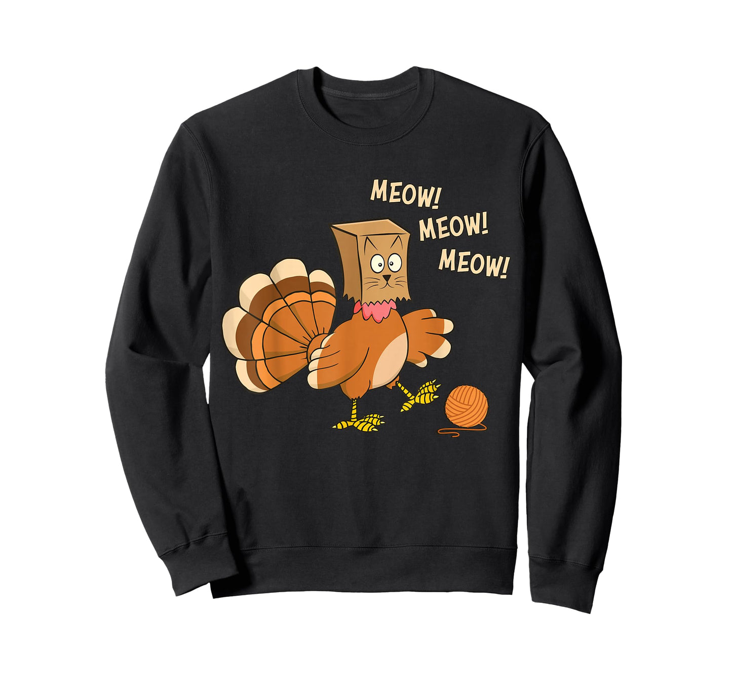Funny Thanksgiving Turkey Fake Cat Meow T-Shirt