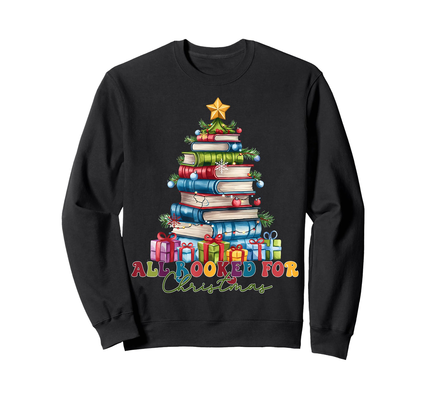 All Booked For Christmas Teacher Reading Student Bookworm T-Shirt