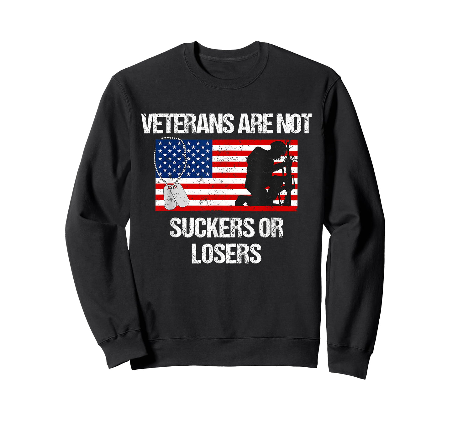 Veterans Are Not Suckers Or Losers Vintage USA Flag T-Shirt