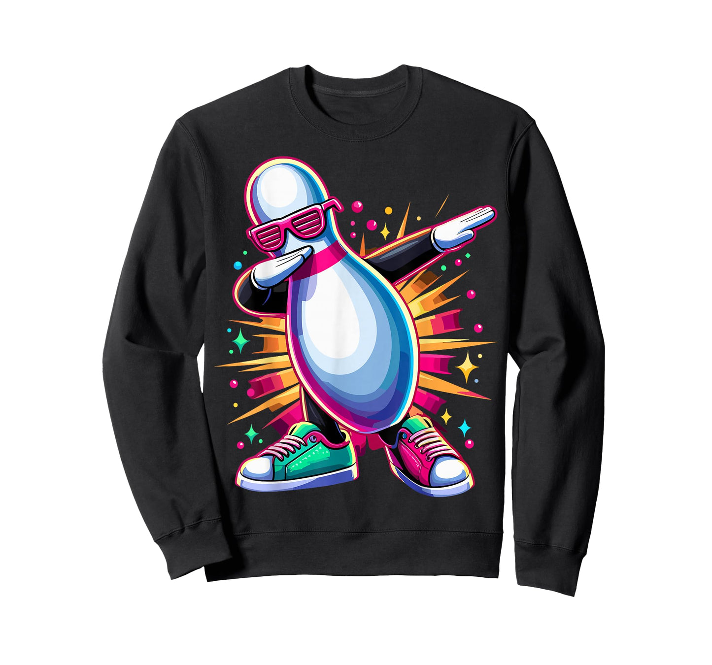 Bowling Pin Dabbing Sunglasses Bowler Player T-Shirt
