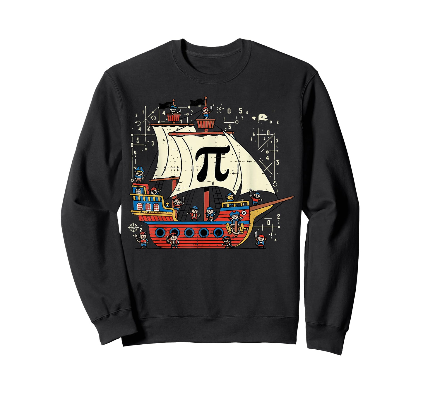 Pi Rate Pirate Ship Funny Math Pie Pun Men Boys Kids Women T-Shirt