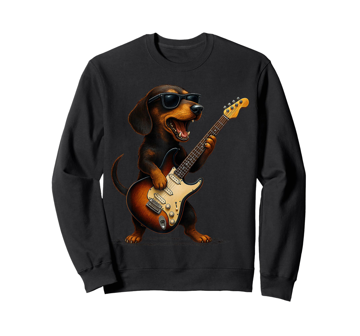 Dachshund Playing Guitar Rock Music Dog Lover Pet Mom Animal T-Shirt