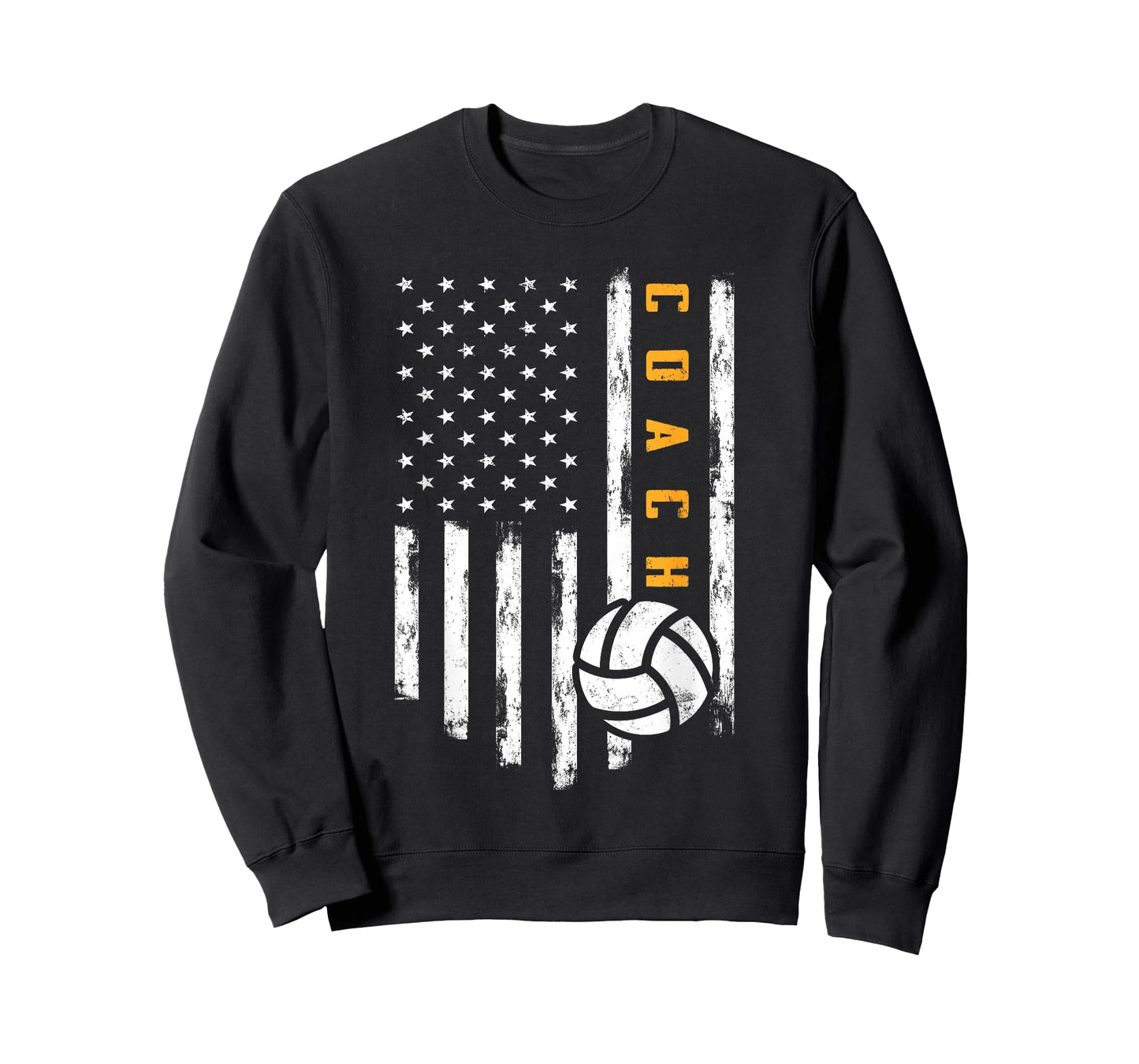 Volleyball Coach American Flag Design Funny Trainer Coaching T-Shirt