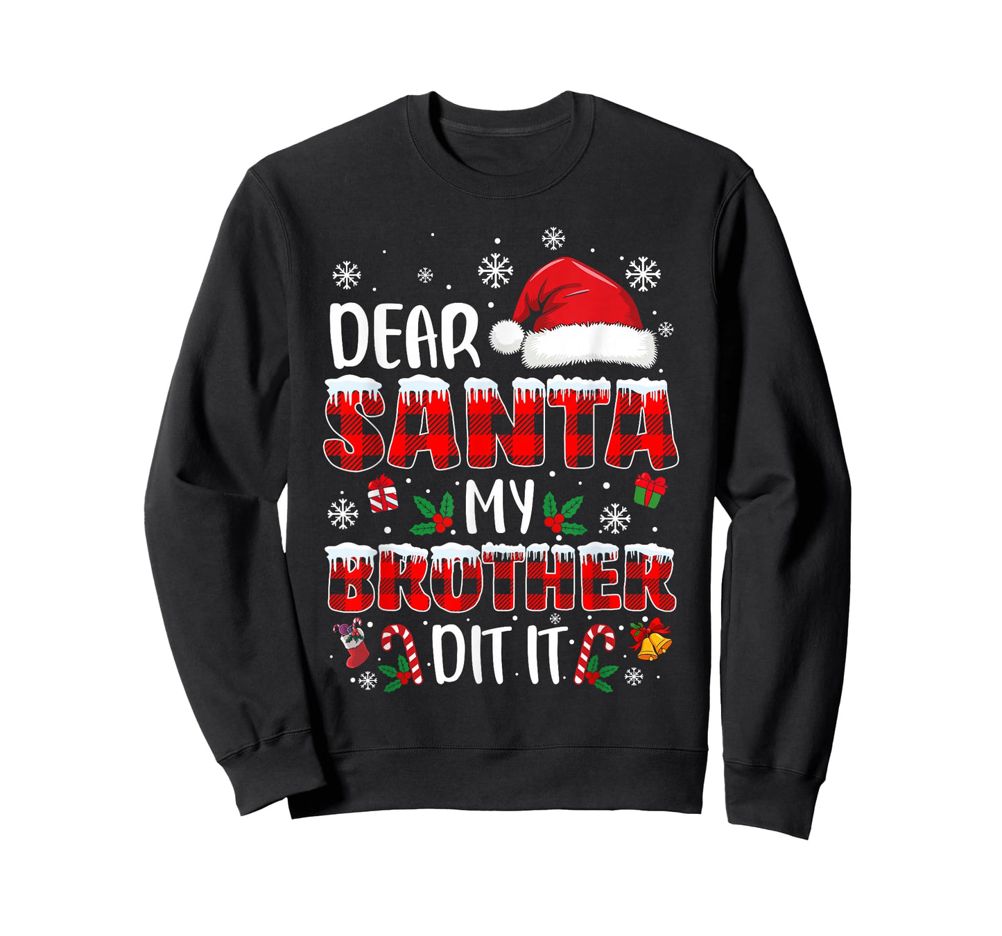 Dear Santa My Brother Did It Funny Christmas Boys Girls Kids T-Shirt