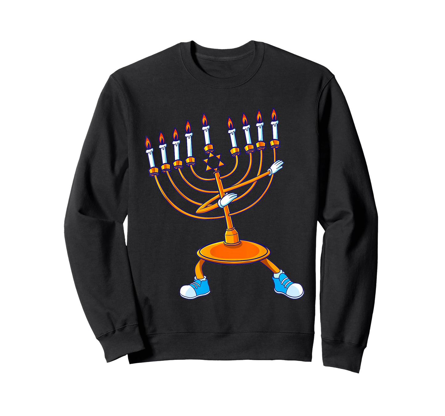 Dabbing Menorah Hanukkah Dancing Chanukah Kids Girls Boys T-Shirt