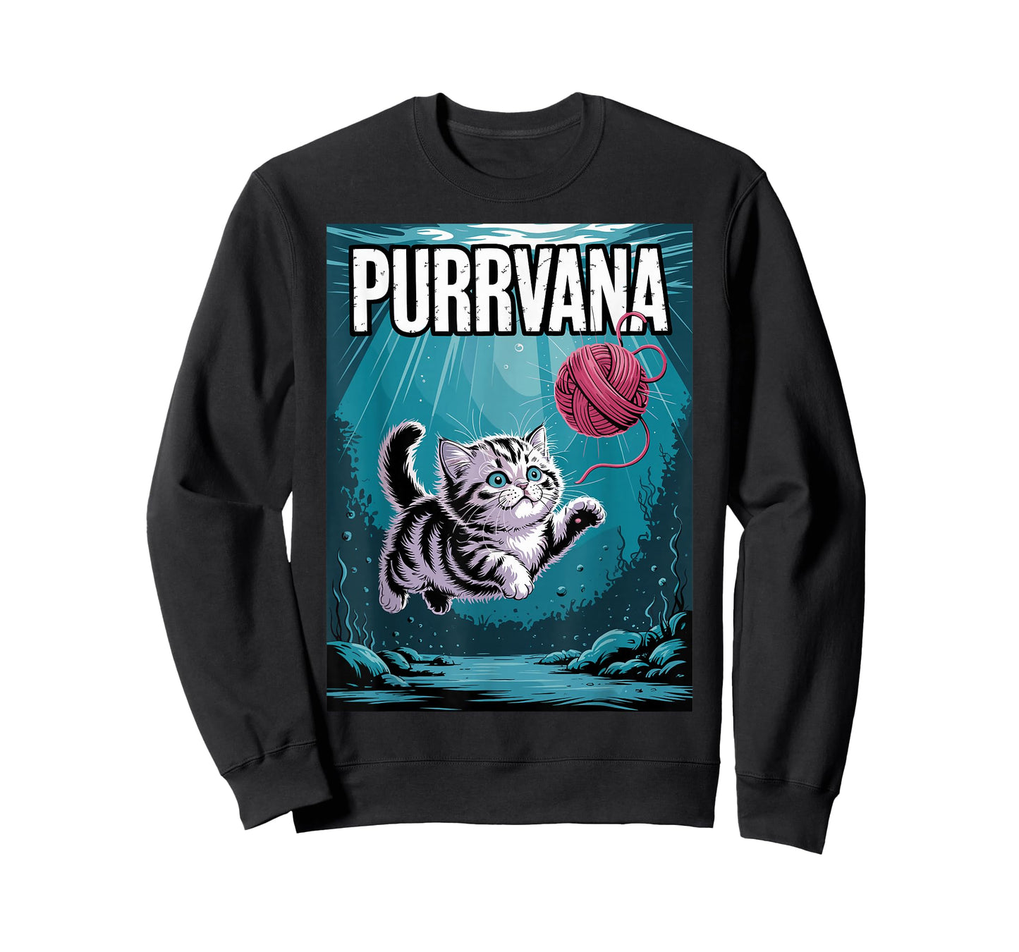 Purrvana Funny Cat Band T-Shirt