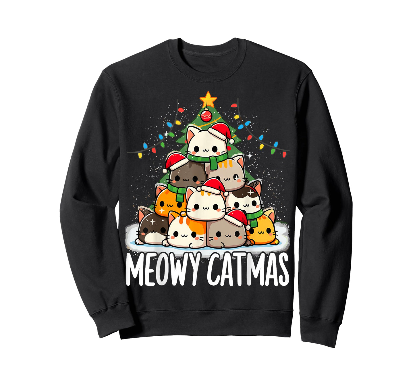 Christmas Meowy Catmas Tree Xmas Cat T-Shirt