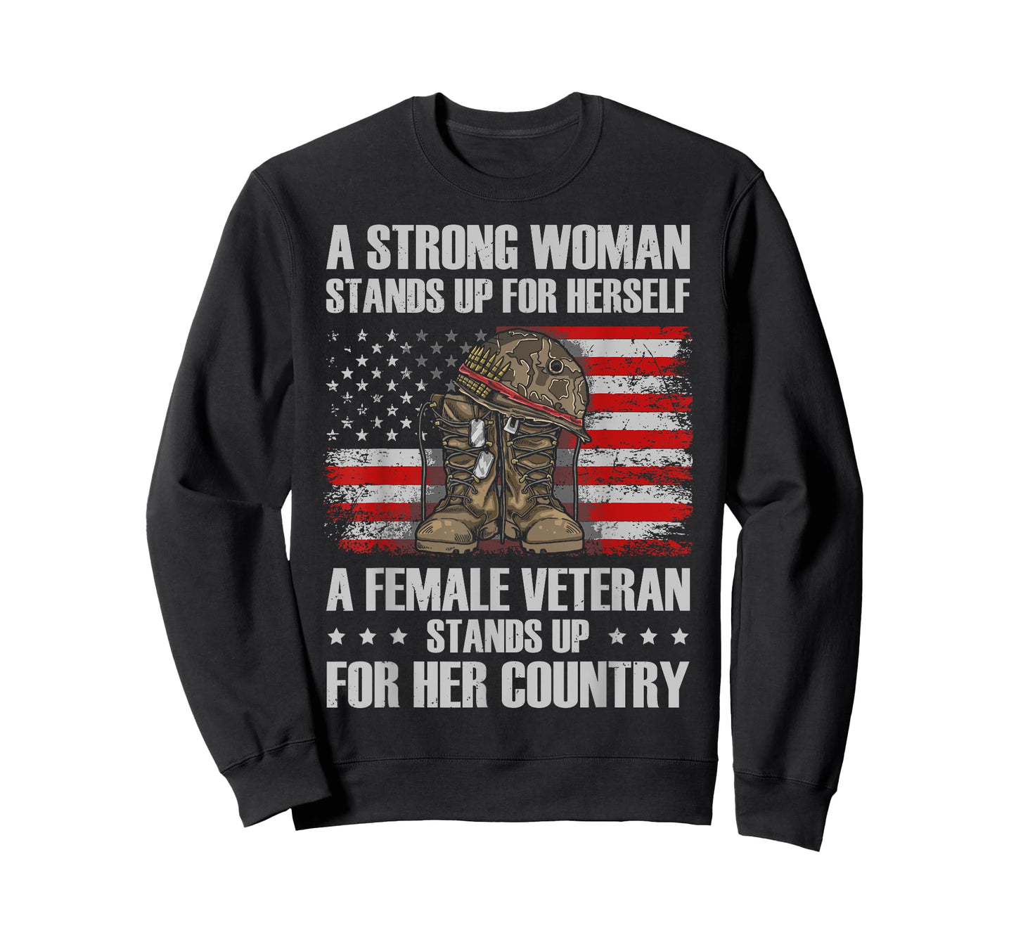 A Female Veteran Stands for Her Country Women Veteran Mom T-Shirt