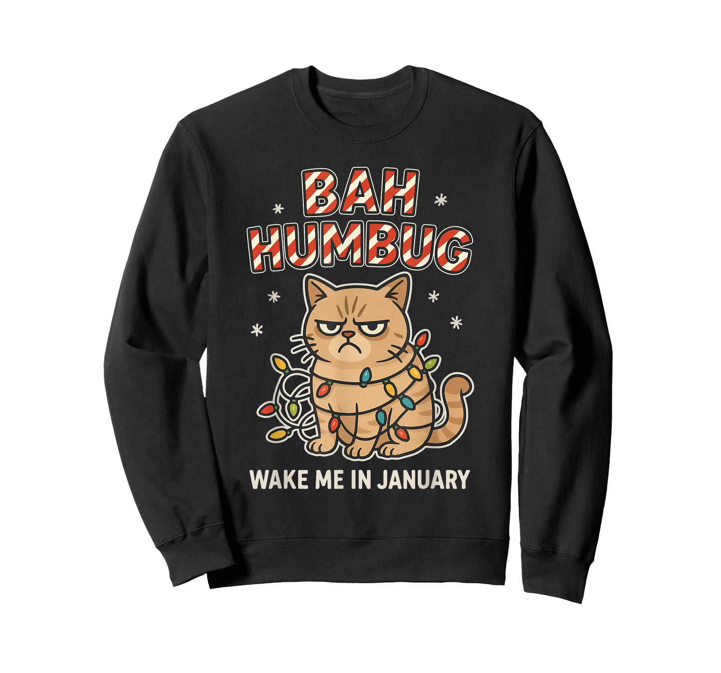 Bah Humbug Funny Bad Cat Christmas Hater Kitten Lover Xmas T-Shirt