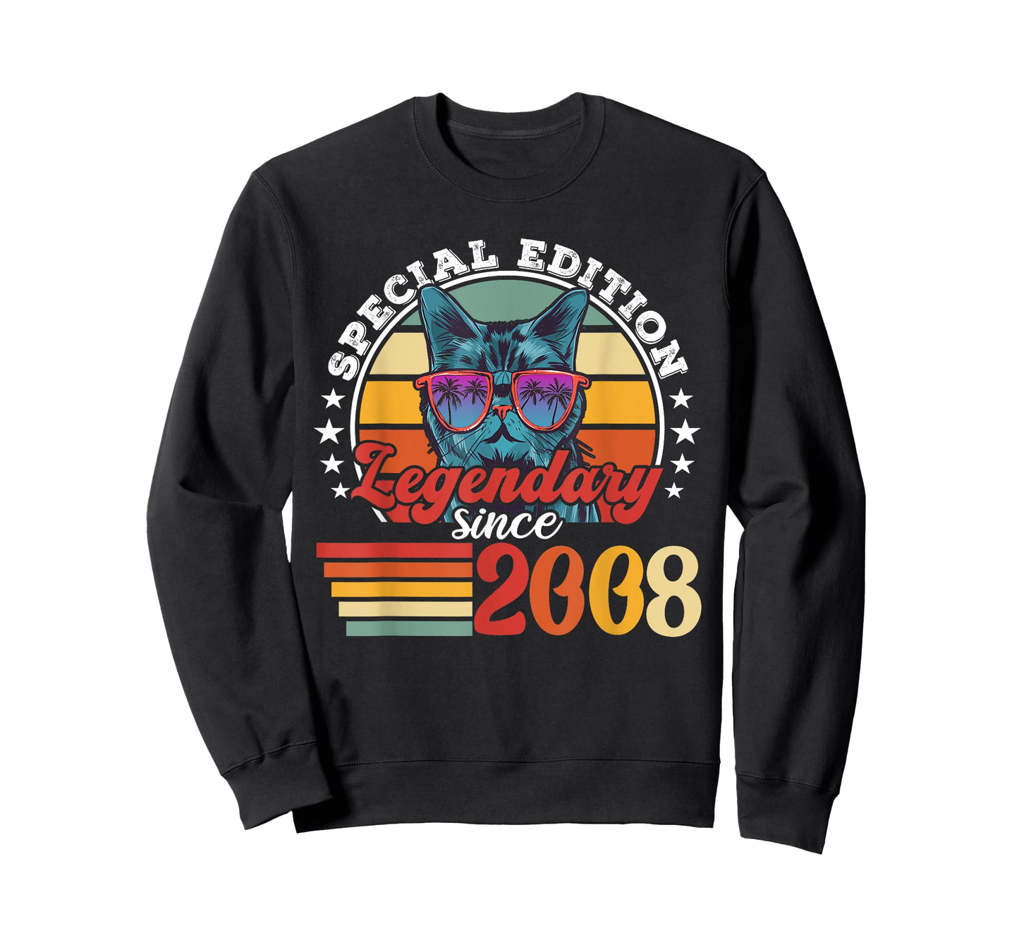 Retro cat with sunglasses funny saying vintage 2008 T-Shirt