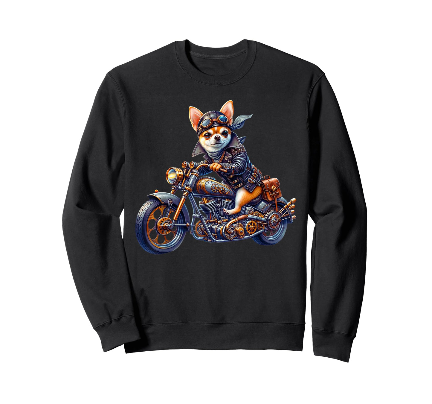 Cool Steampunk Chihuahua Biker Vintage Motorcycle Dog Lovers T-Shirt