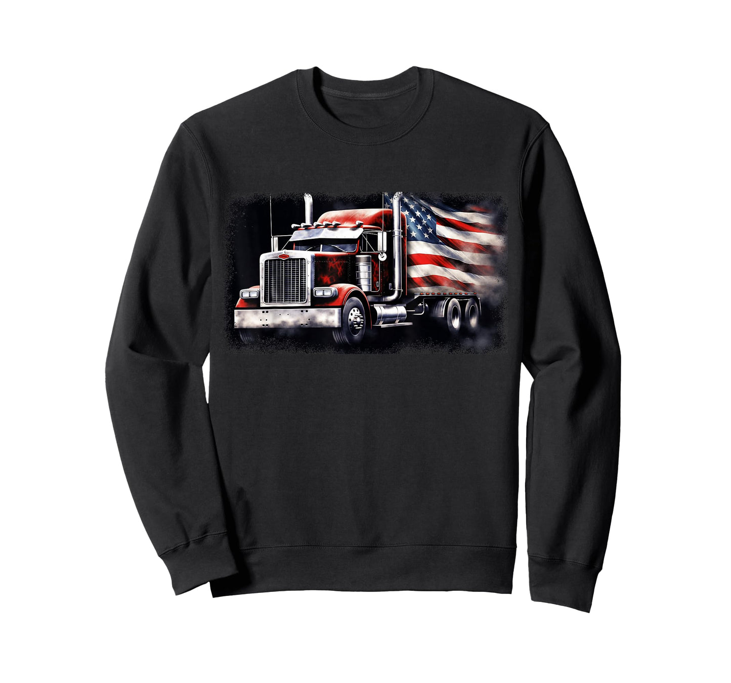US American Flag Semi Truck Driver Trucker T-Shirt
