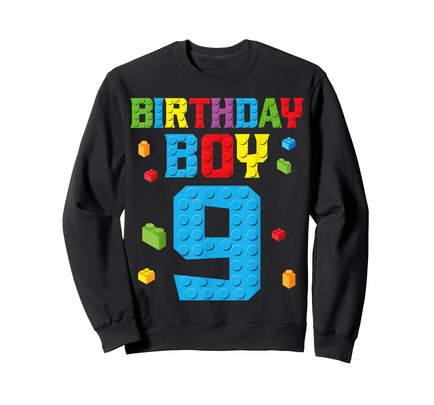Master Builder 9th Birthday Boy Nine 9 Year Building Bricks T-Shirt