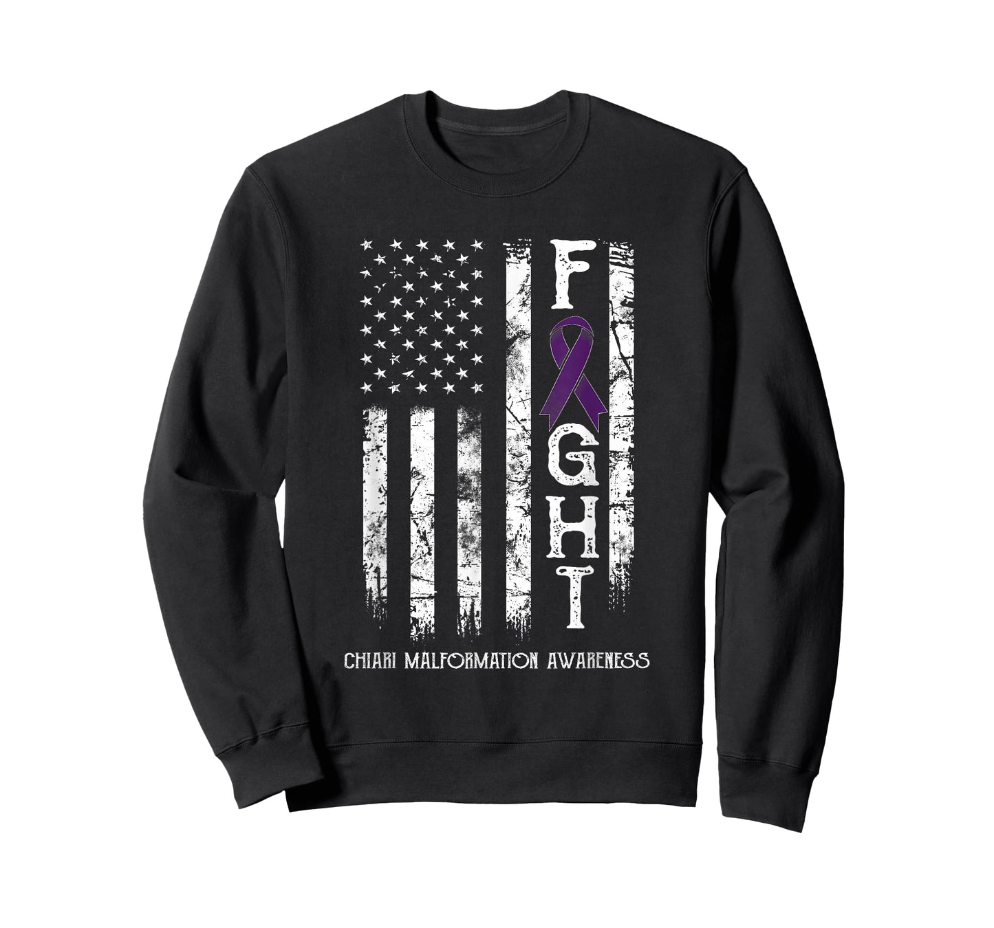 Chiari Malformation Warrior US Flag T-Shirt
