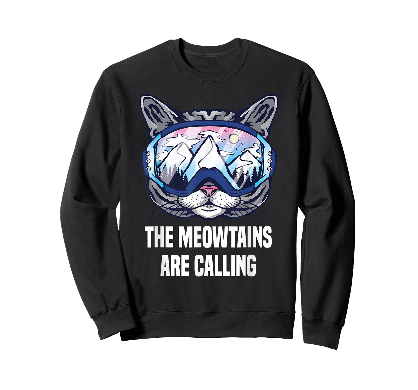 Ski Snowboard Goggles Funny The Meowtains Are Calling Gift T-Shirt