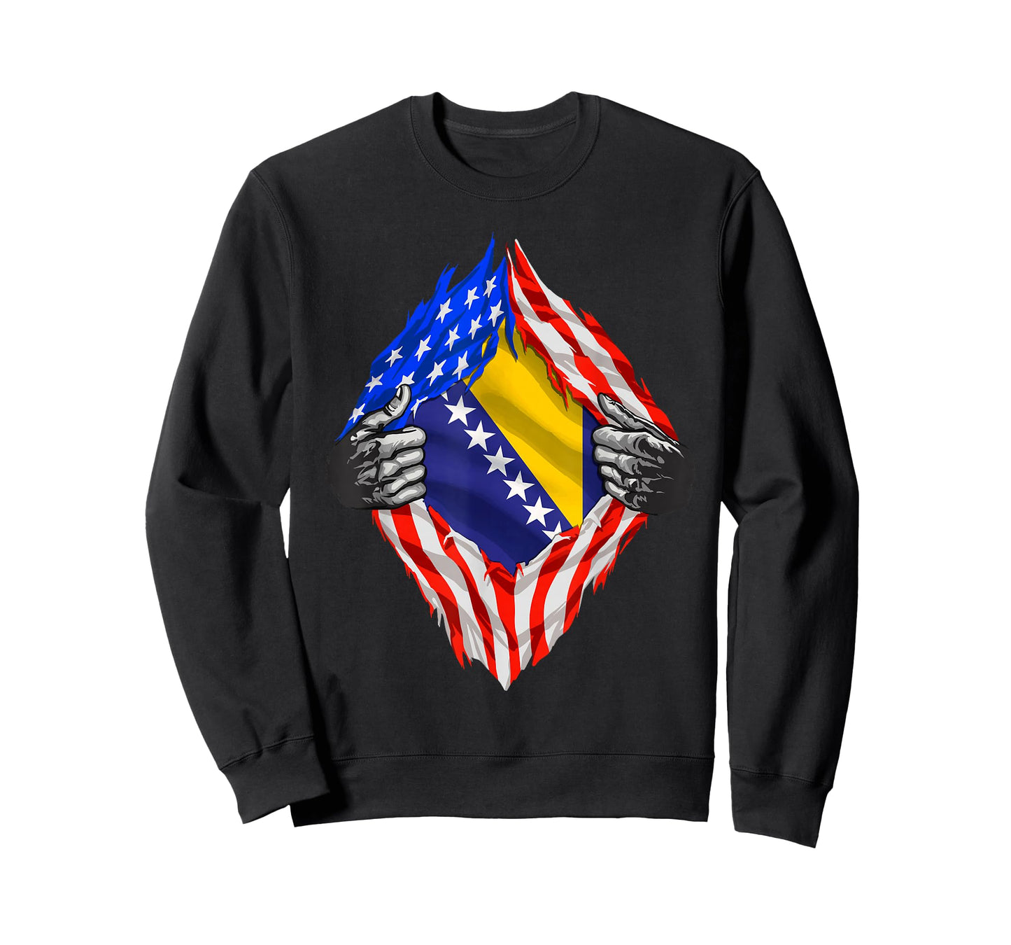 Bosnia Shirt Super USA Bosnian Flag Bosnian American Roots T-Shirt