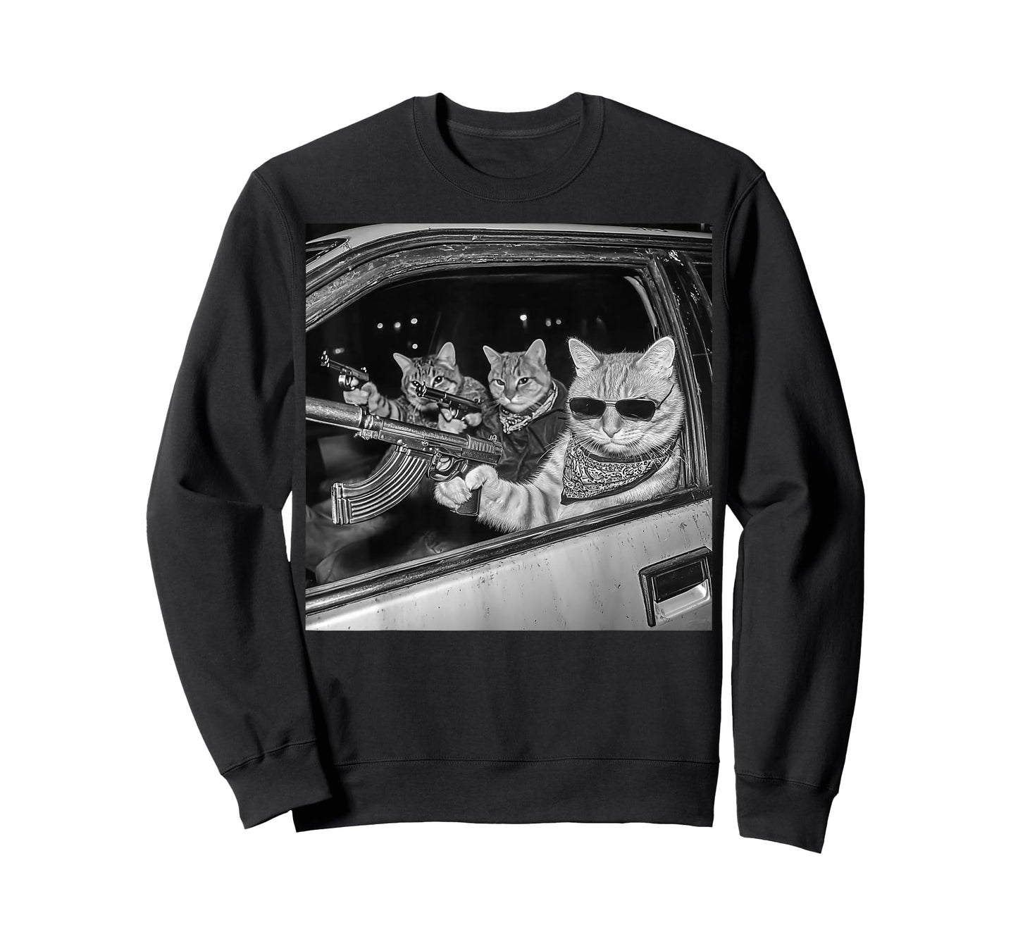Gangster Cat Meme Funny Vintage Kitten for Dad Women Men T-Shirt