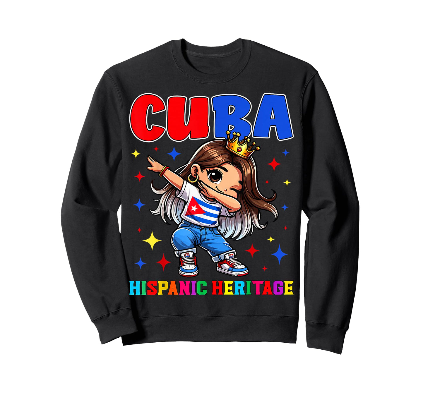 Cuba Dabbing Girl Hispanic Heritage Celebration for Kids T-Shirt