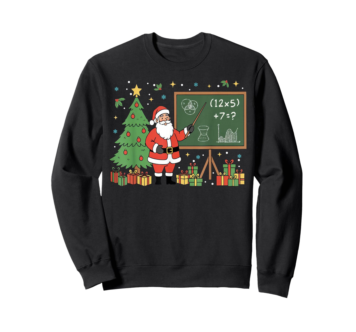 67 Teacher Santa Christmas Six Seven Meme Math Teacher Xmas T-Shirt