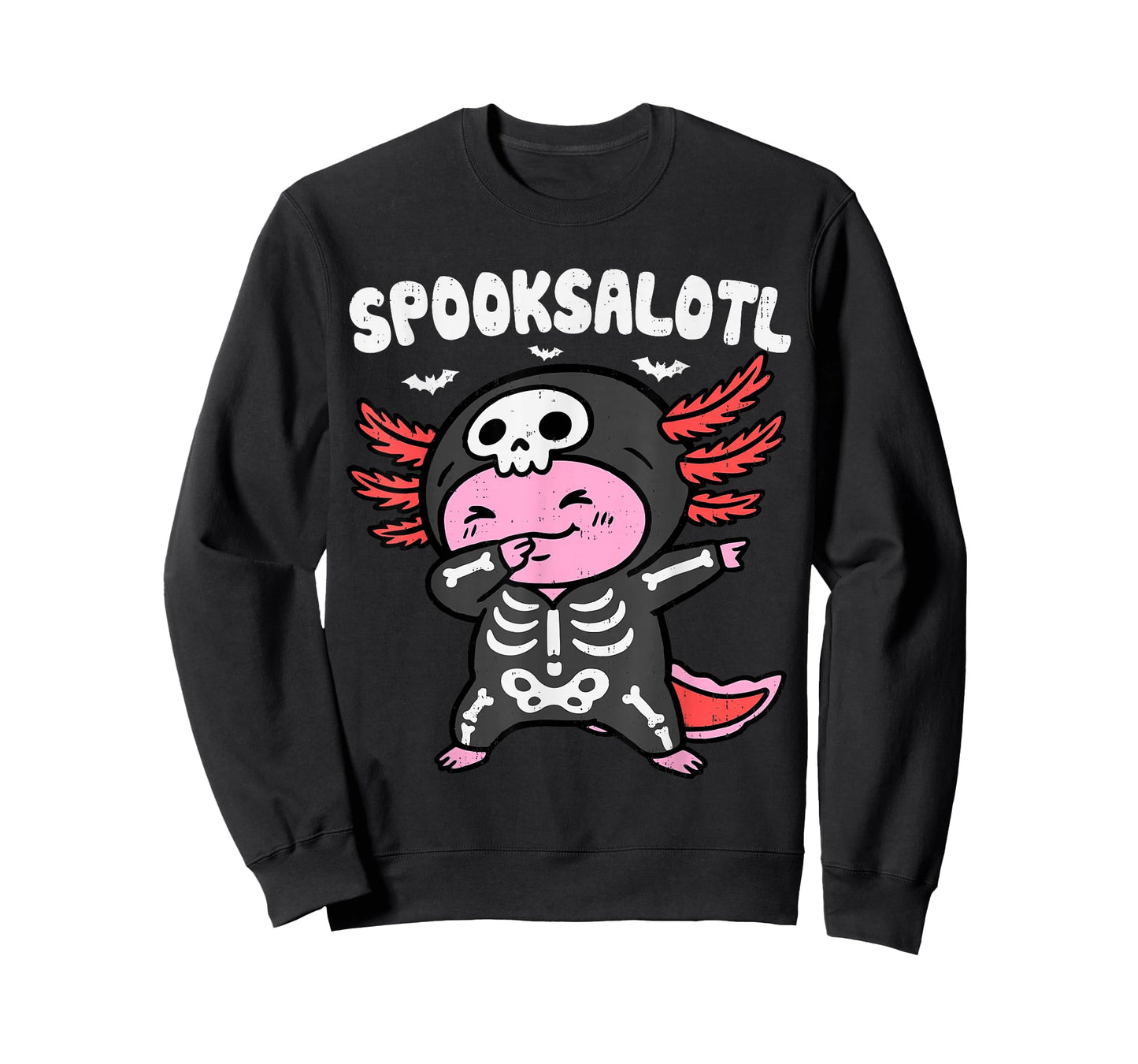 Skeleton Dabbing Axolotl Halloween Costume Boys Girls Kids T-Shirt
