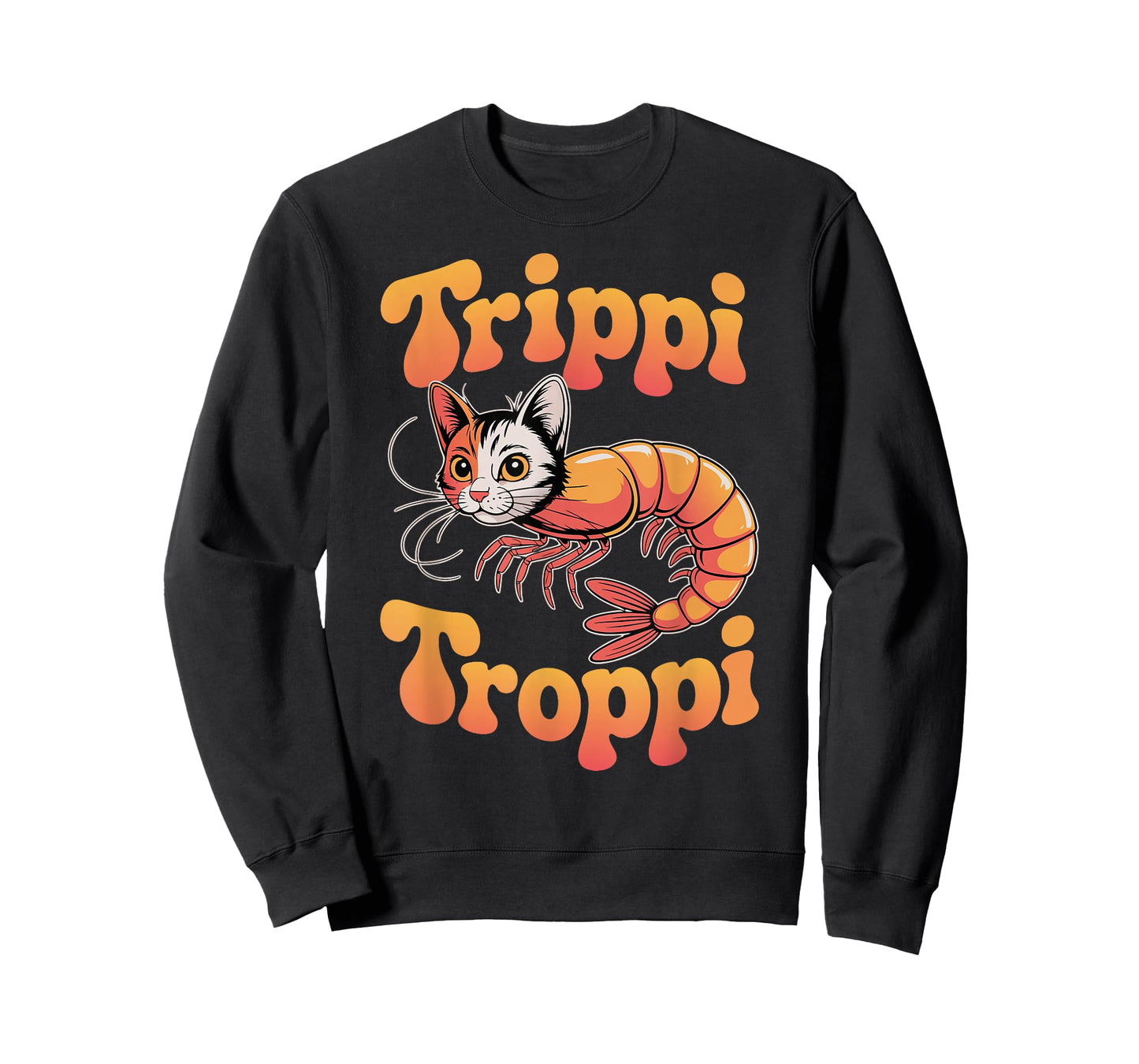 Trippi Troppi Shrimp Cat Italian Brainrot Retro 70s Meme T-Shirt