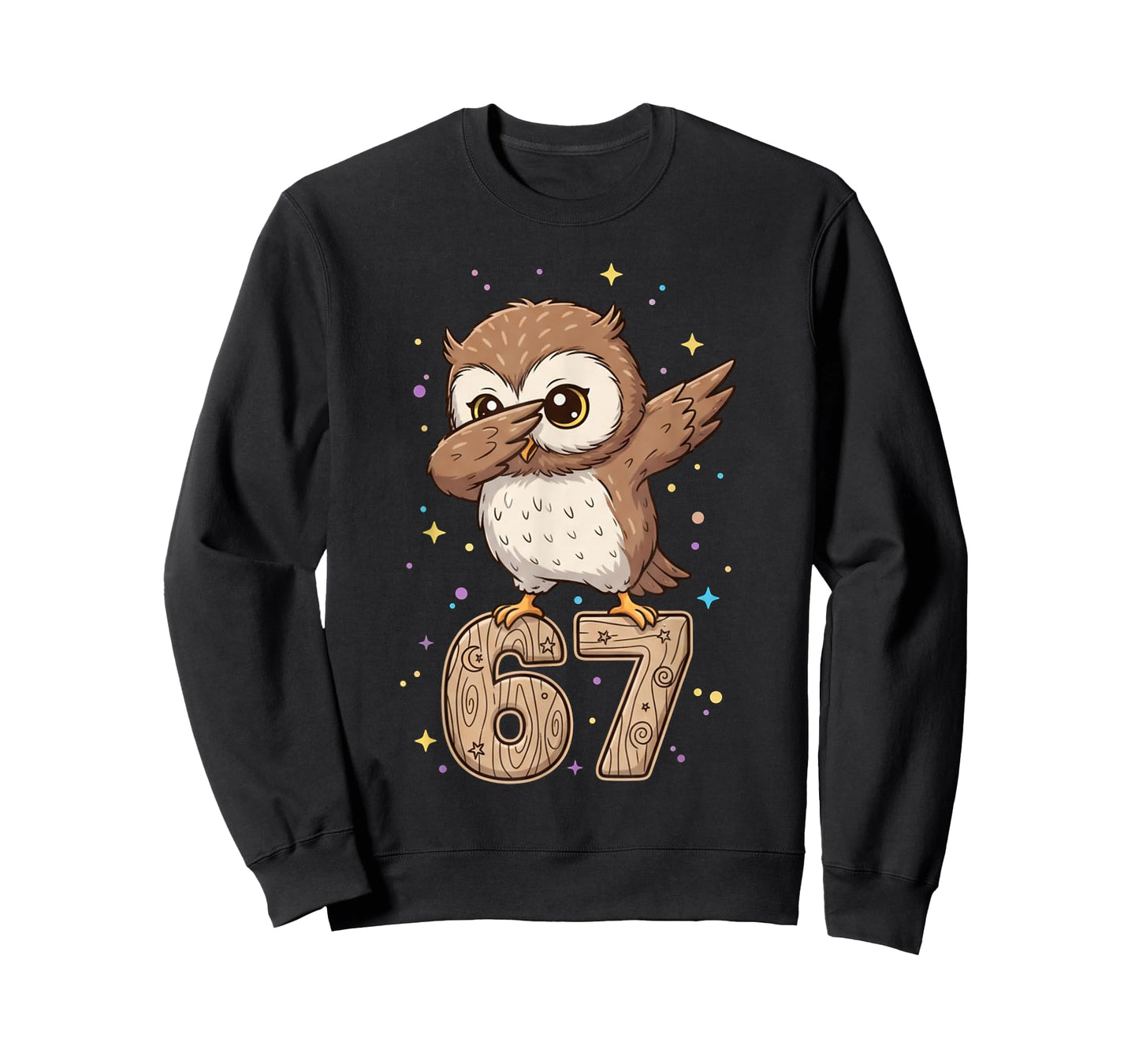 Dabbing Owl 67 Funny Six Seven Gen Z Slang Meme Cute T-Shirt