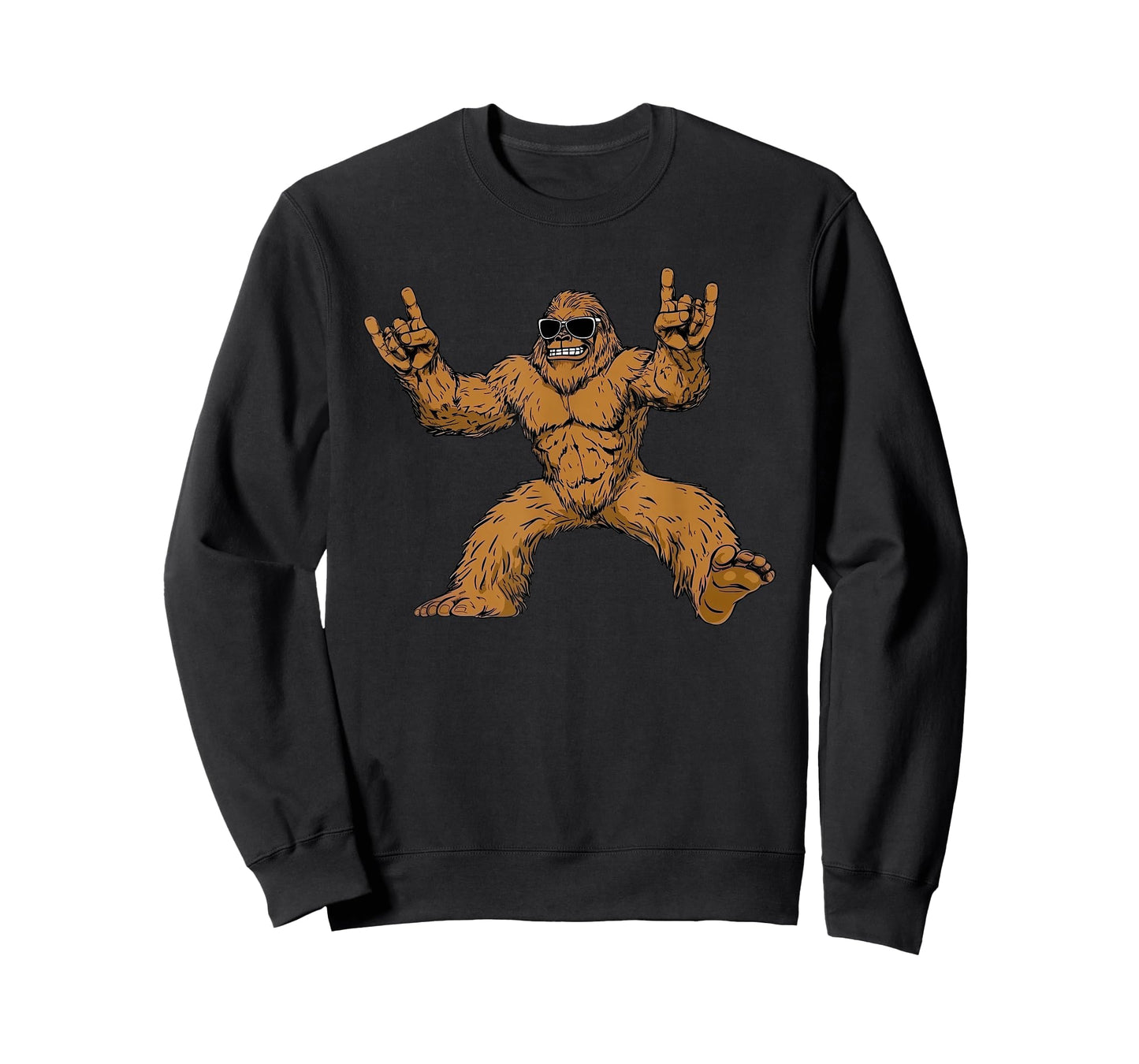 Funny Bigfoot Sasquatch Graphic Tee Men Boys Kids Rock On T-Shirt