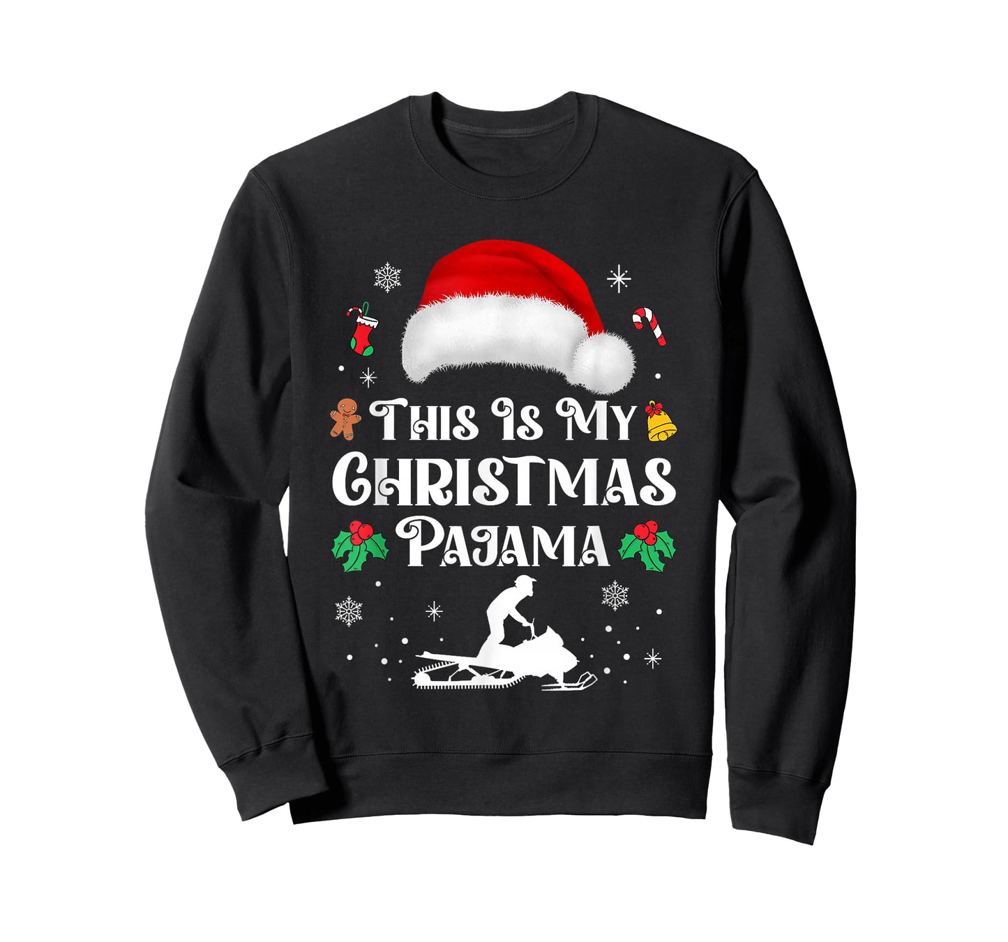 This Is My Christmas Pajama Snowmobile Funny Snowmobiling T-Shirt
