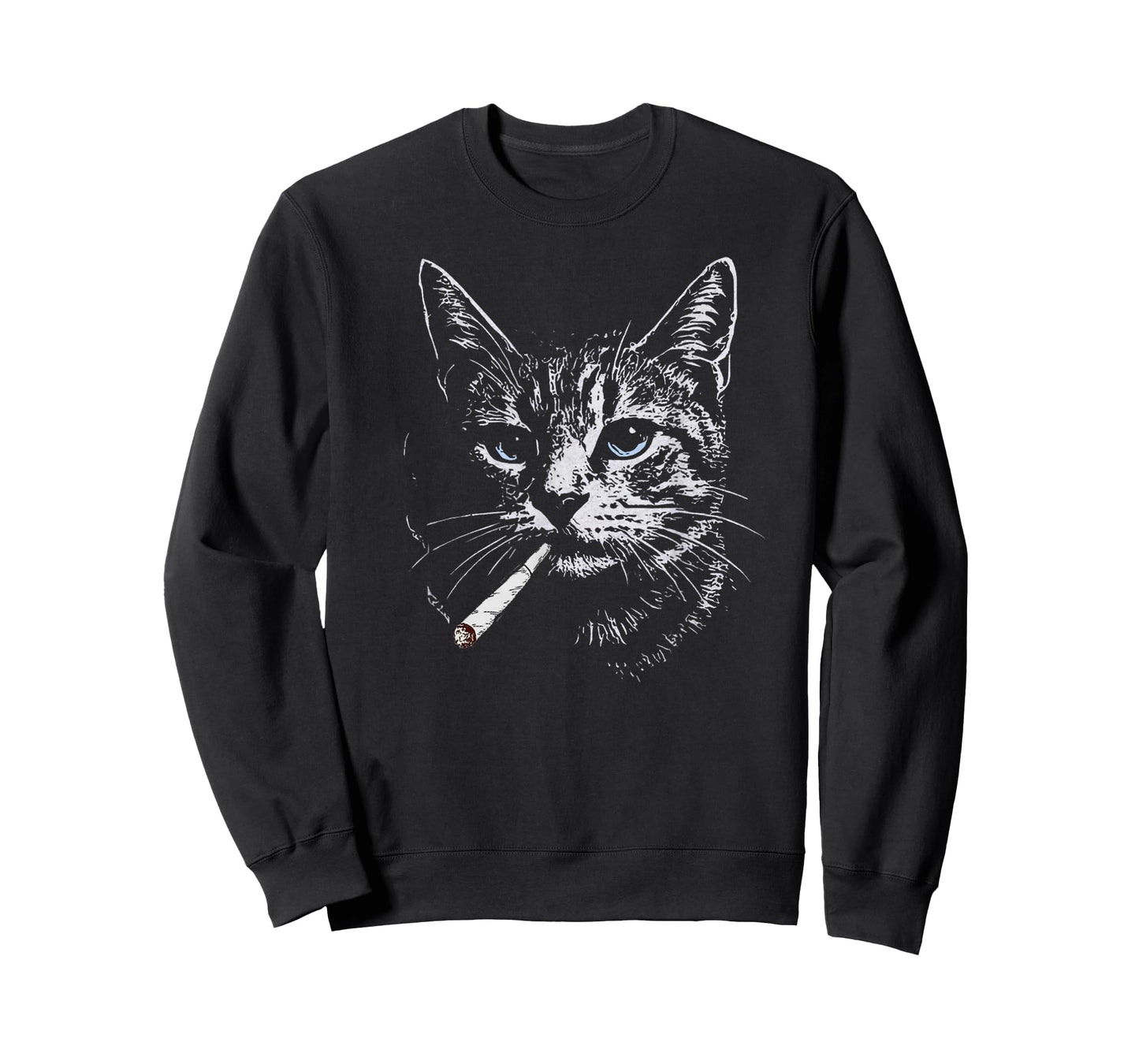 Graphic Art Animal Lover Adult Cat Smoking Blunt Weed Funny T-Shirt