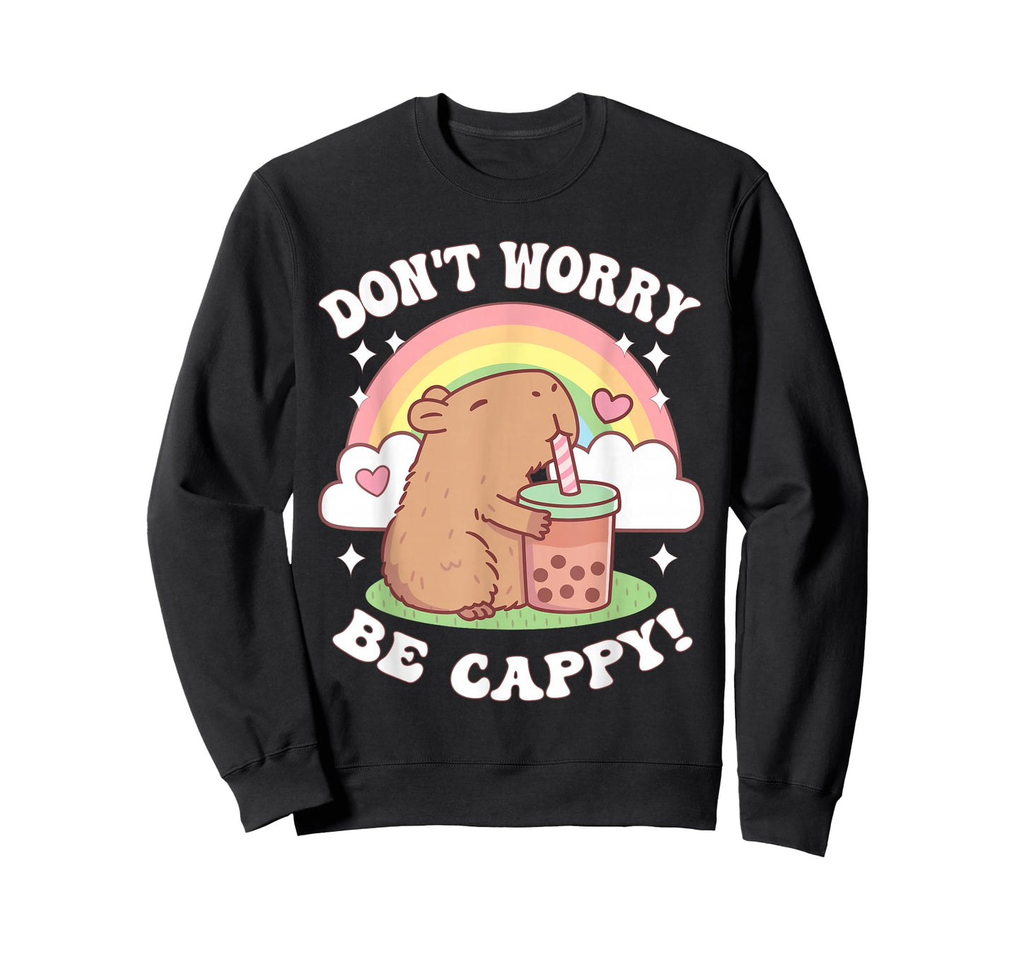 Groovy Don't Worry Be Cappy Cute Funny Capybara Animal Lover T-Shirt