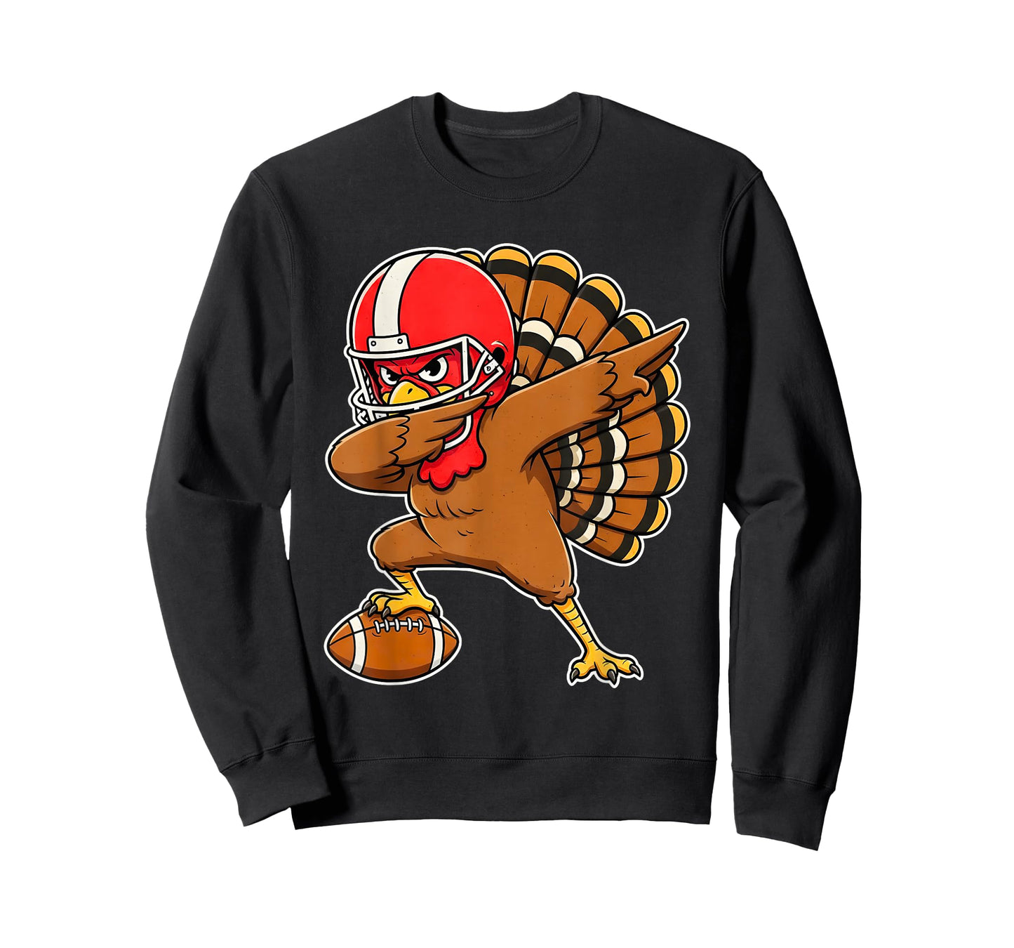 Dabbing Turkey with Football Thanksgiving for Men Boys Kids T-Shirt