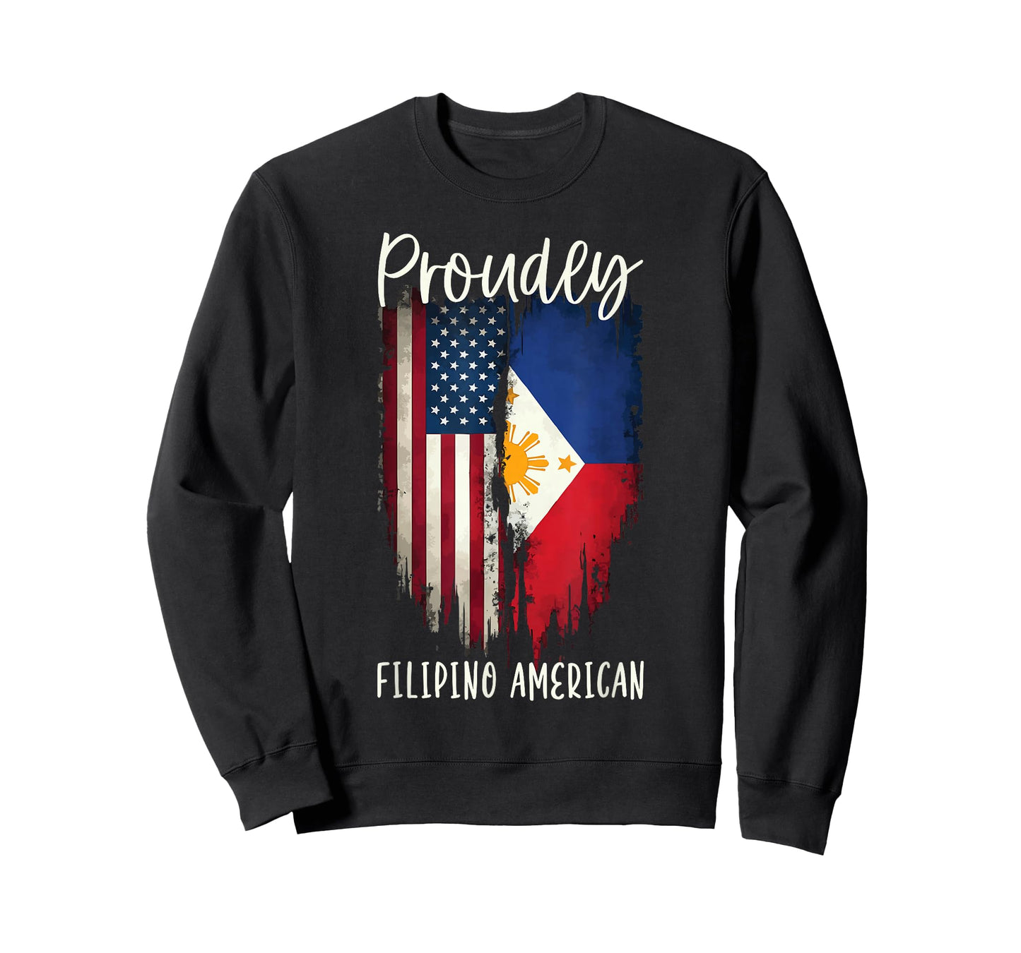 Half Filipino Half American USA Flag Filipino American T-Shirt