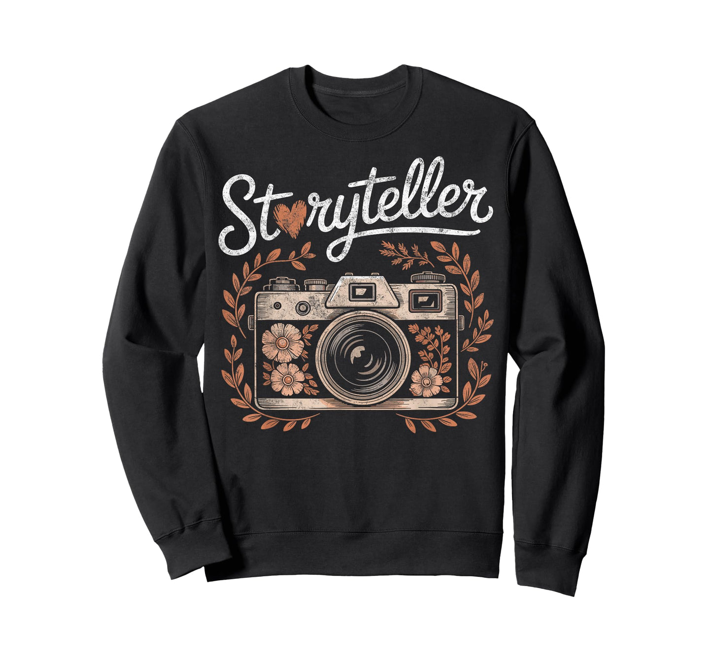 Vintage Photo Camera Flowers Tee Storyteller Photographer T-Shirt