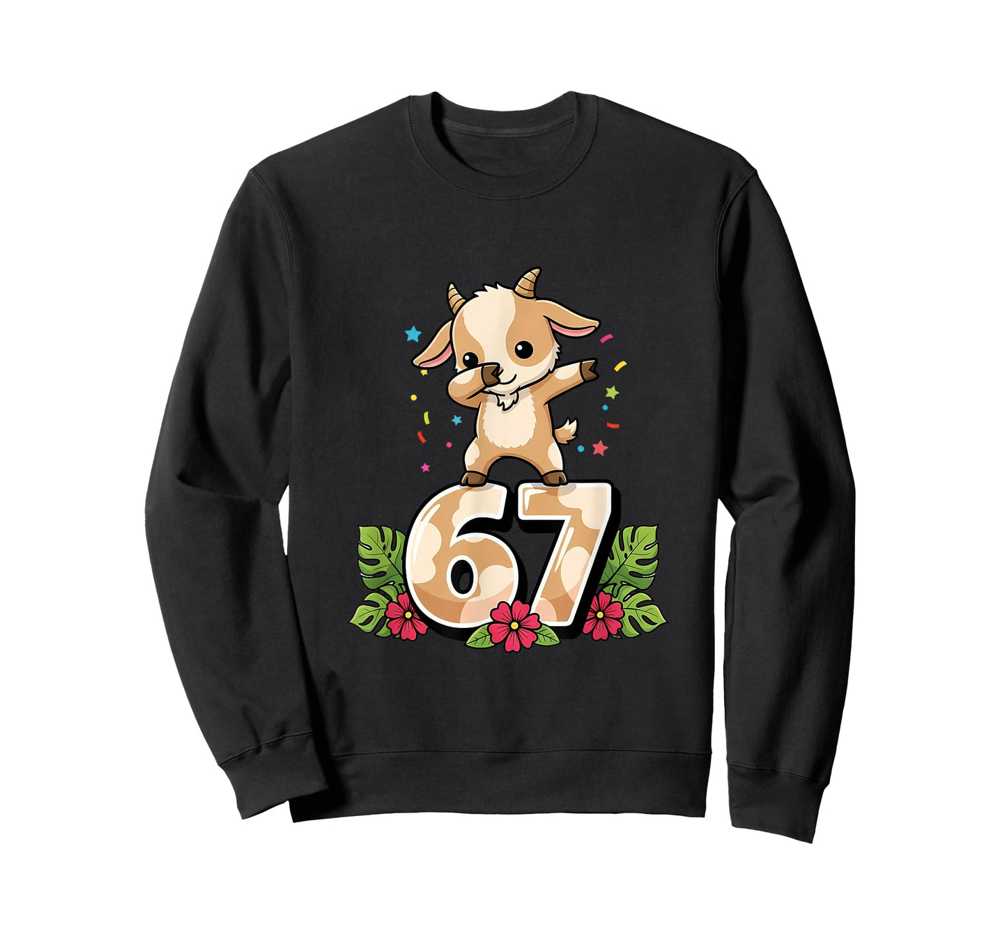 Six Seven Meme Dabbing Baby Goat 67 Funny Gen Z Apha T-Shirt