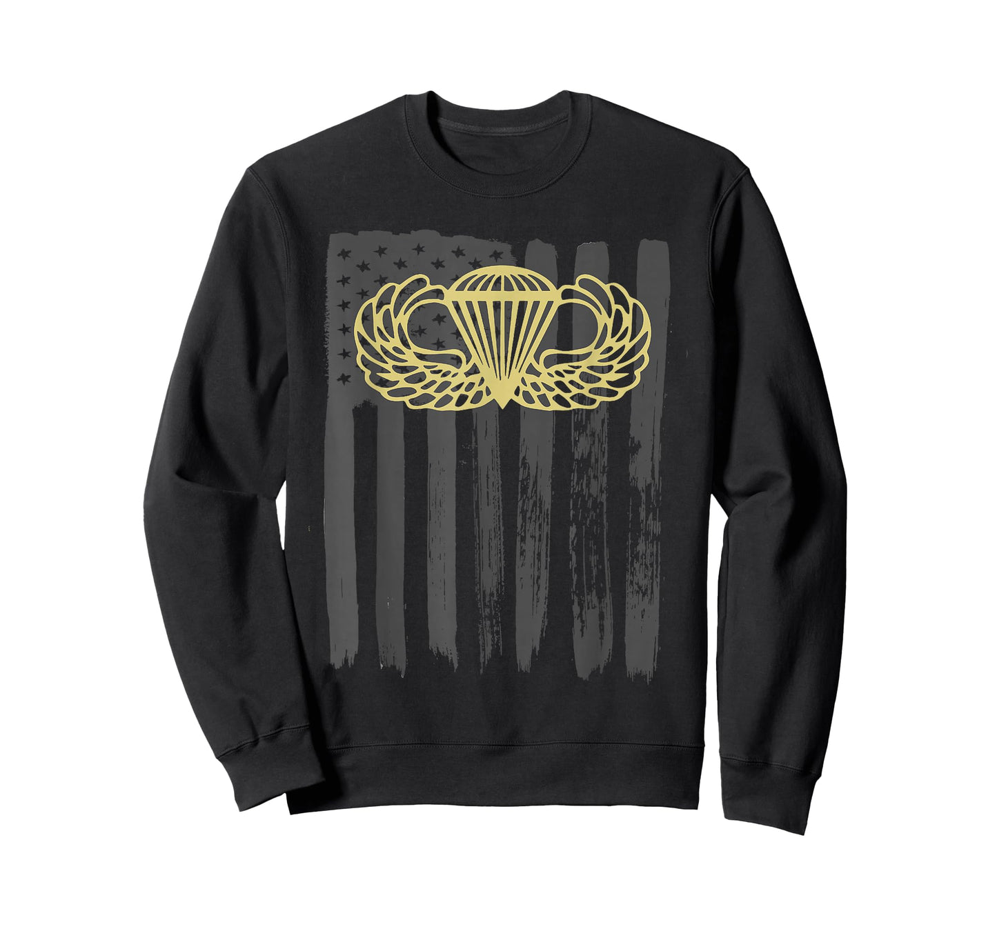 Army Parachute Wings Badge and US Flag Airborne T-Shirt