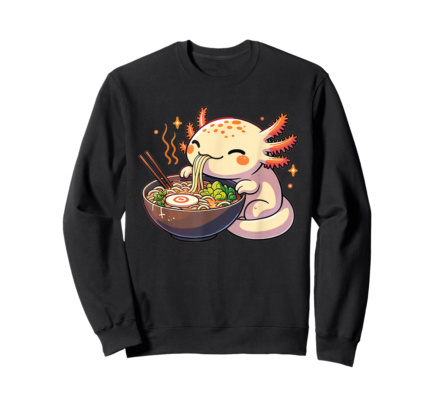 Cute Axolotl Eats Ramen Noodles Axolotls Ramen T-Shirt