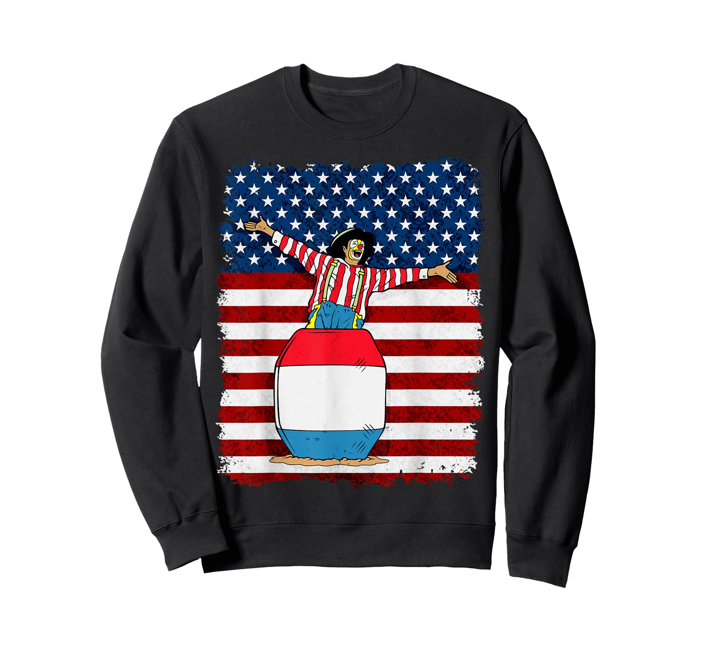 Rodeo Clown on American Flag Patriotic T-Shirt