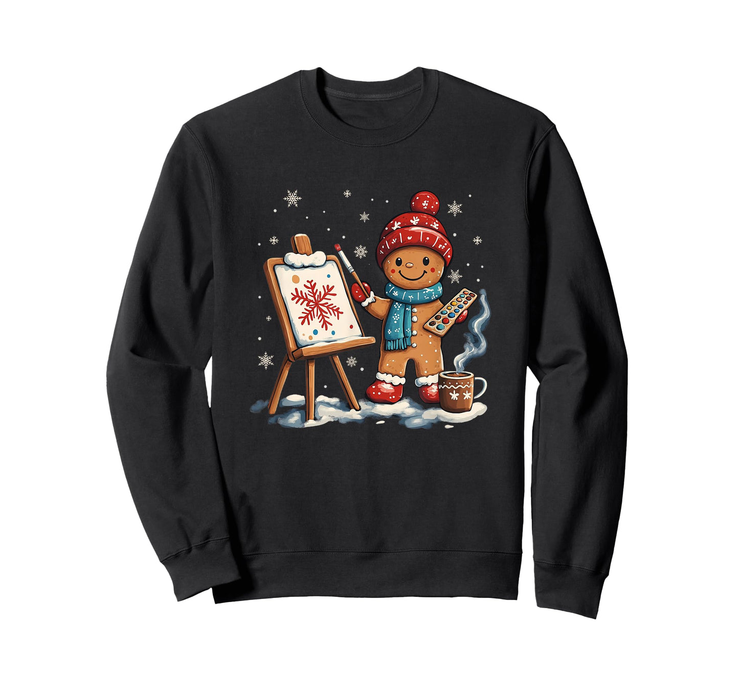 Artist Gingerbread Painter Art Teacher Student Christmas T-Shirt