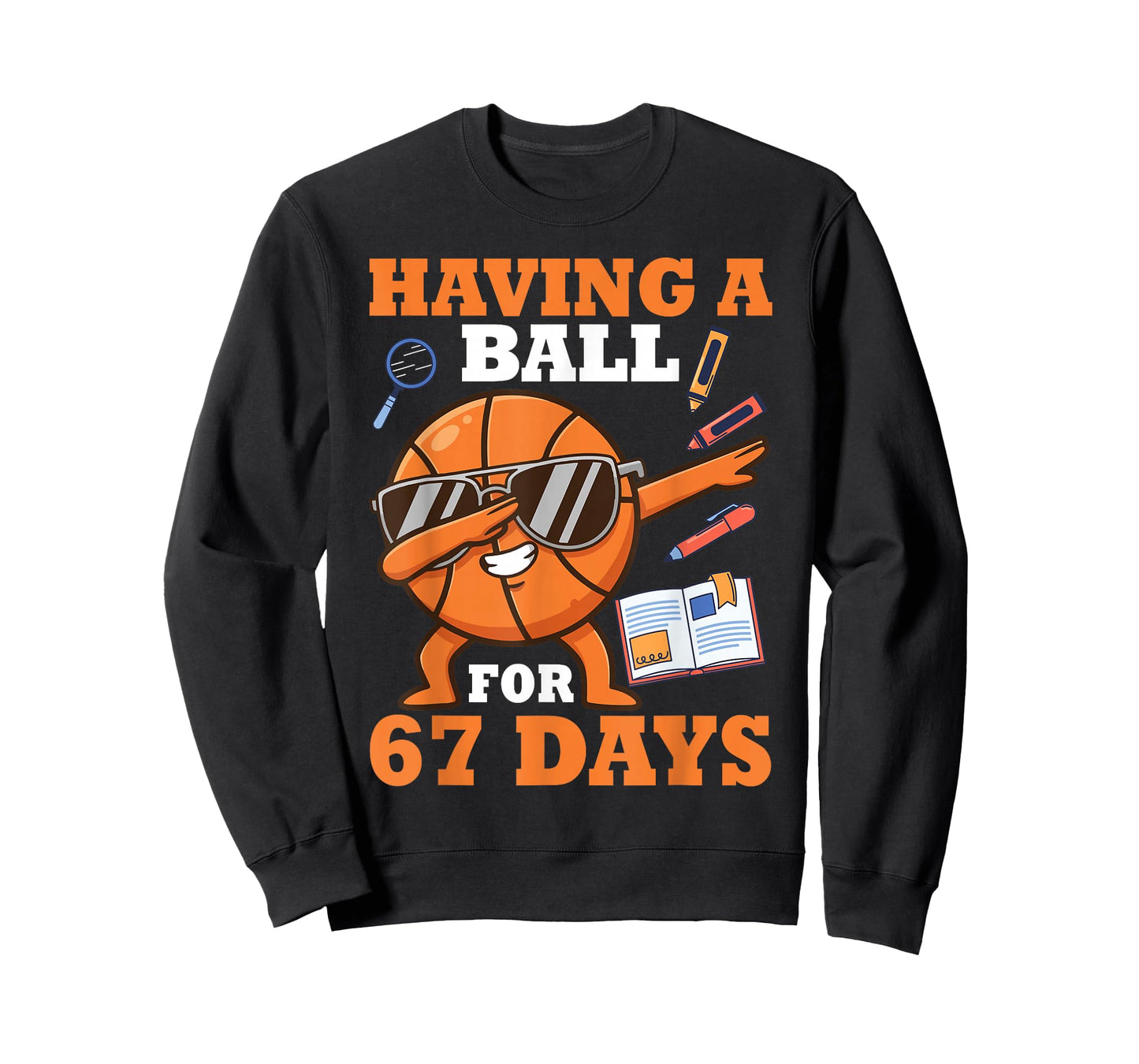 Having A Ball for 67 Days Dabbing Basketball Player Student T-Shirt