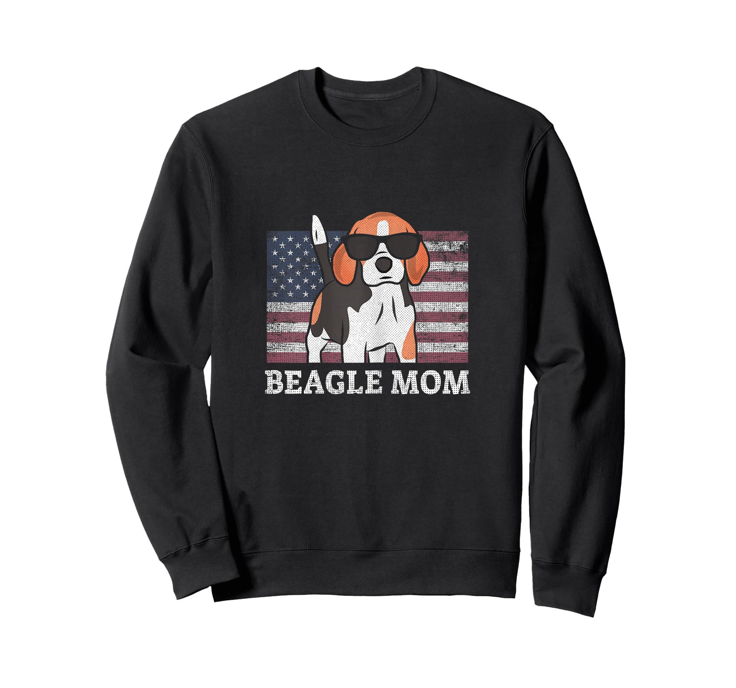 Beagle Mom American Flag 4th of July Patriotic USA Design Women T-Shirt