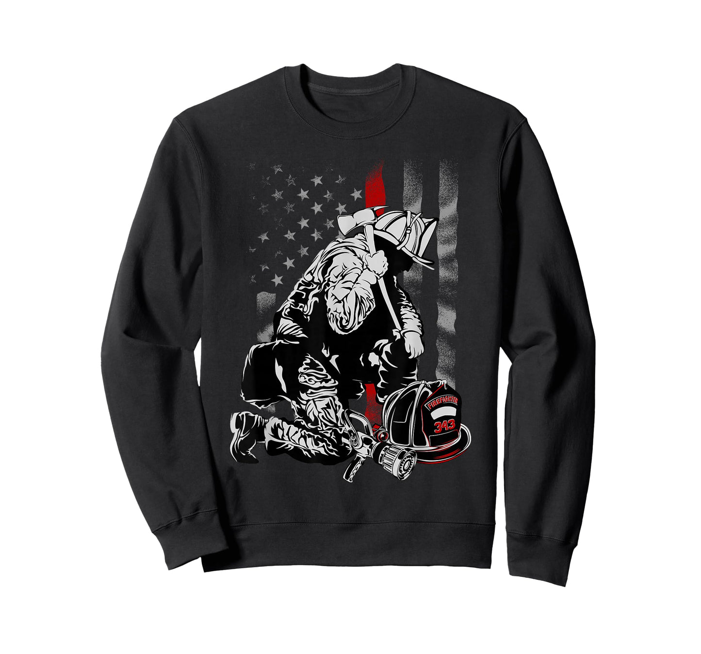 Fireman American Flag Shirt Thin Red Line Firefighter USA T-Shirt