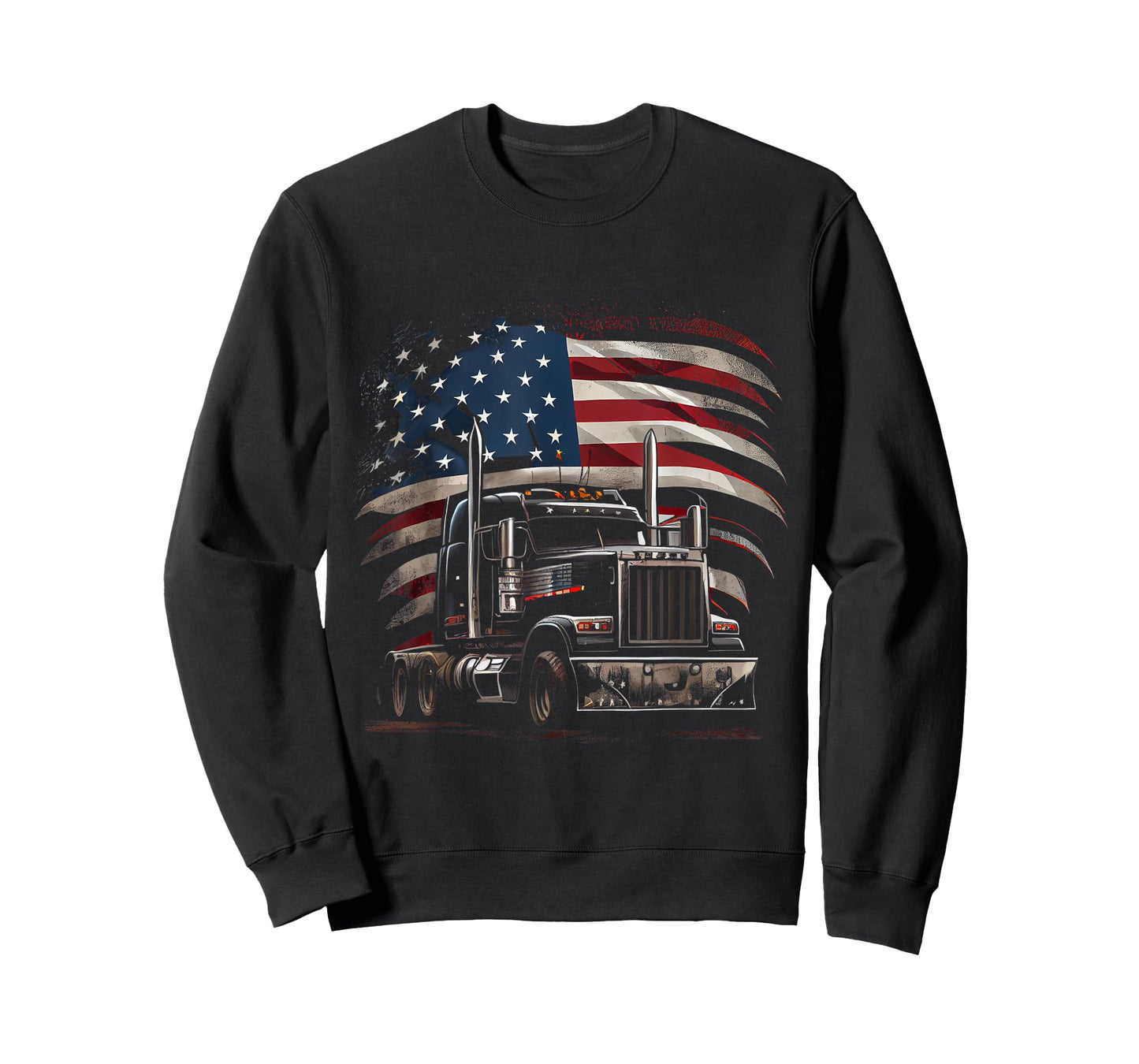 US American Flag Trucker Truck Driver Gift Women Men T-Shirt