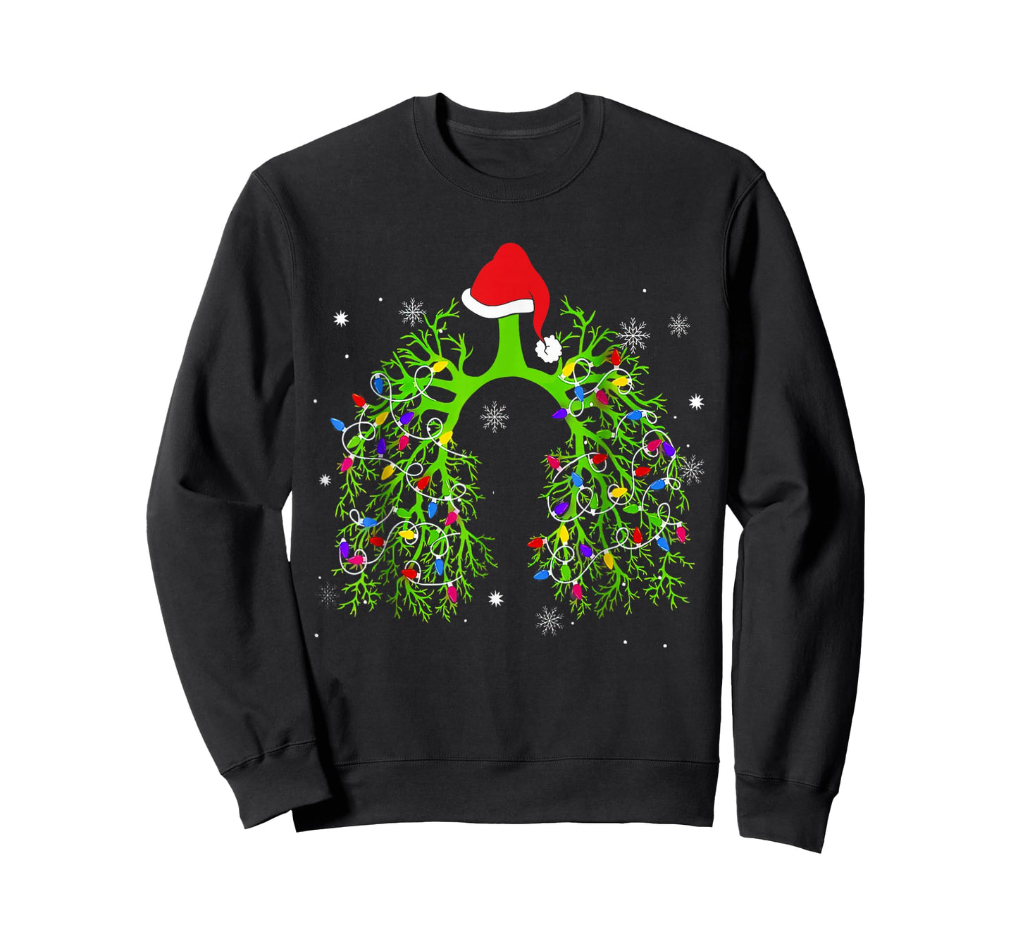Christmas Nurse Respiratory Therapist Lung Xmas Lights T-Shirt