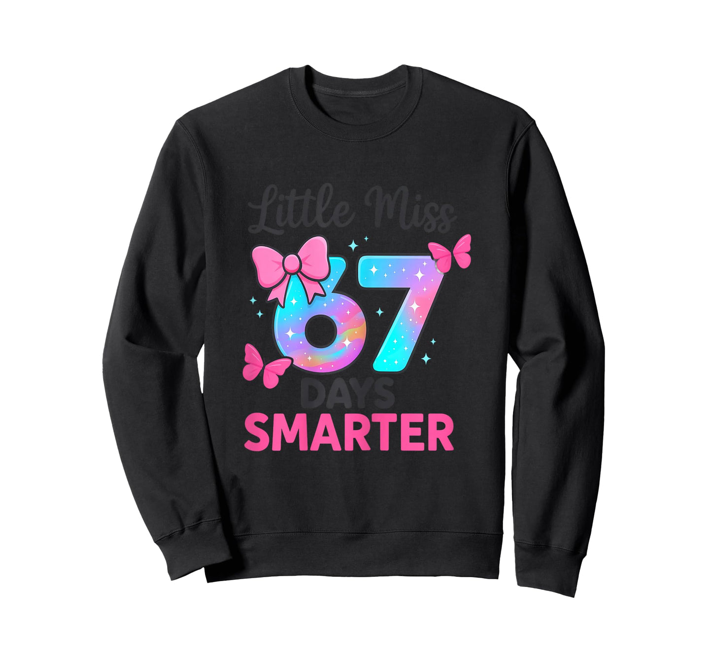 Little Miss 67 Days Smarter Kids Girls 100th Day of School T-Shirt